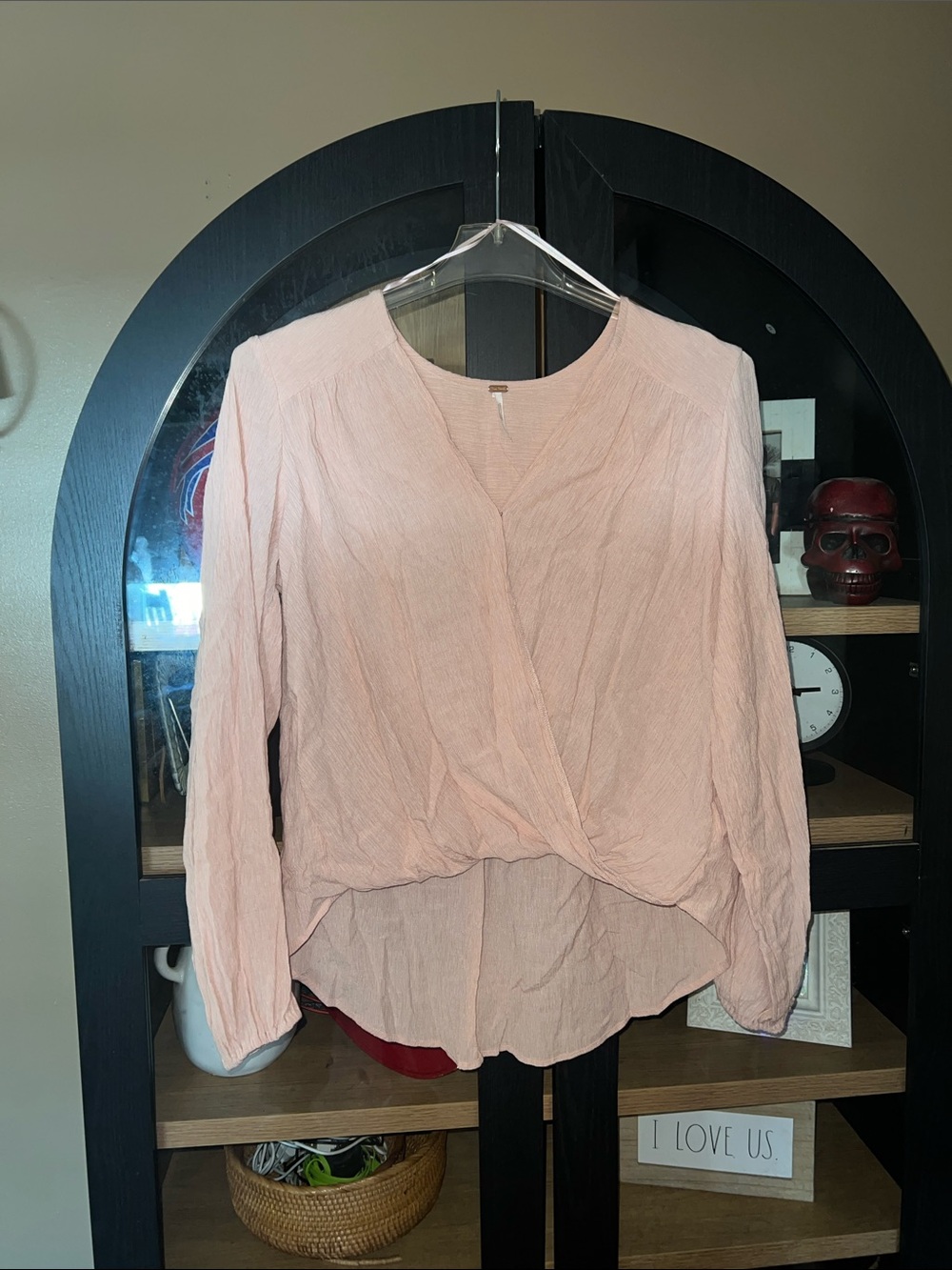 Free People Women's Long-Sleeve Wrap Blouse GUC M